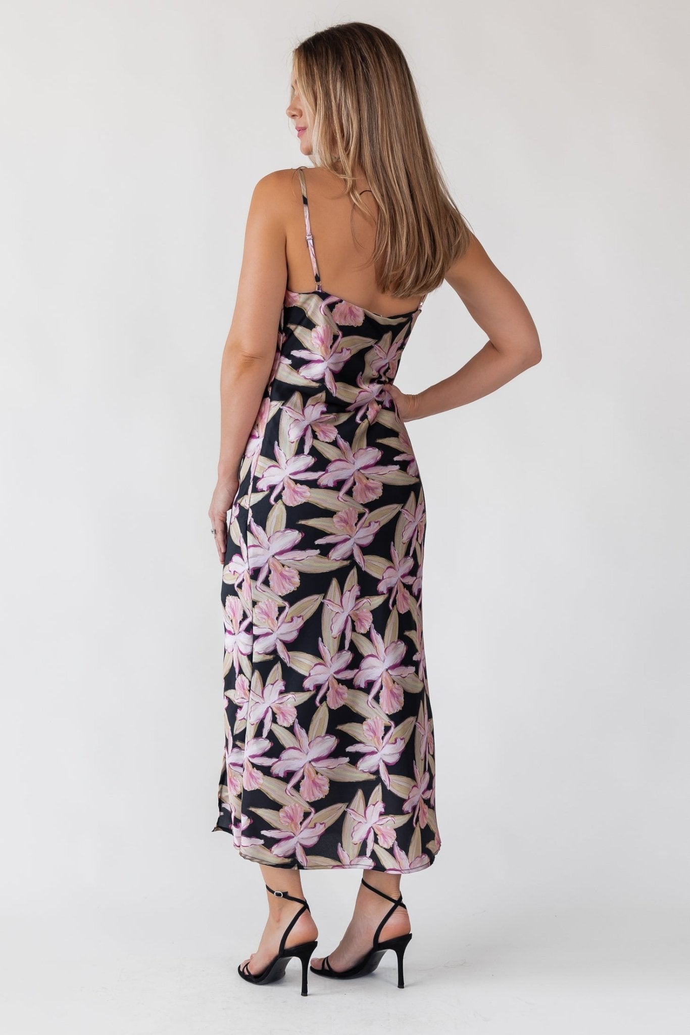 Willah Black Floral Midi Dress - Final Sale - JO+CO