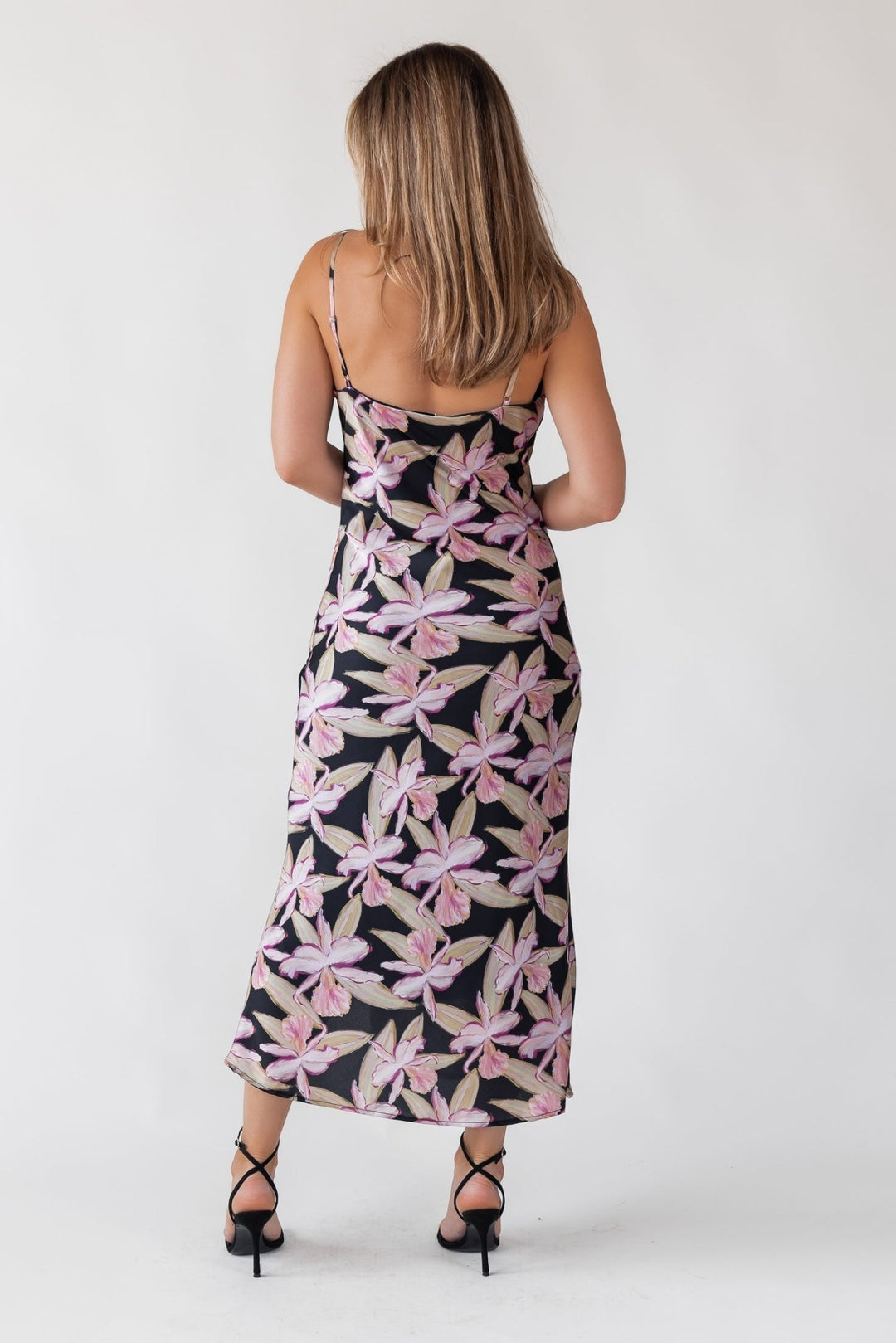 Willah Black Floral Midi Dress - Final Sale - JO+CO