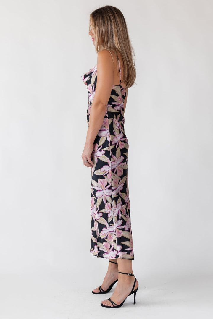 Willah Black Floral Midi Dress - Final Sale - JO+CO