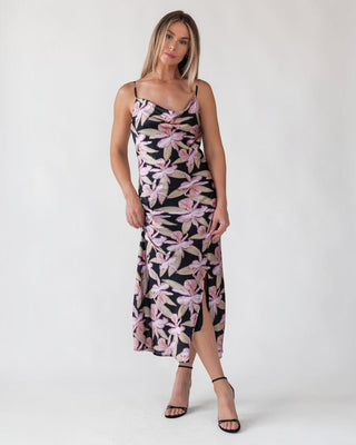 Willah Black Floral Midi Dress - Final Sale - JO+CO