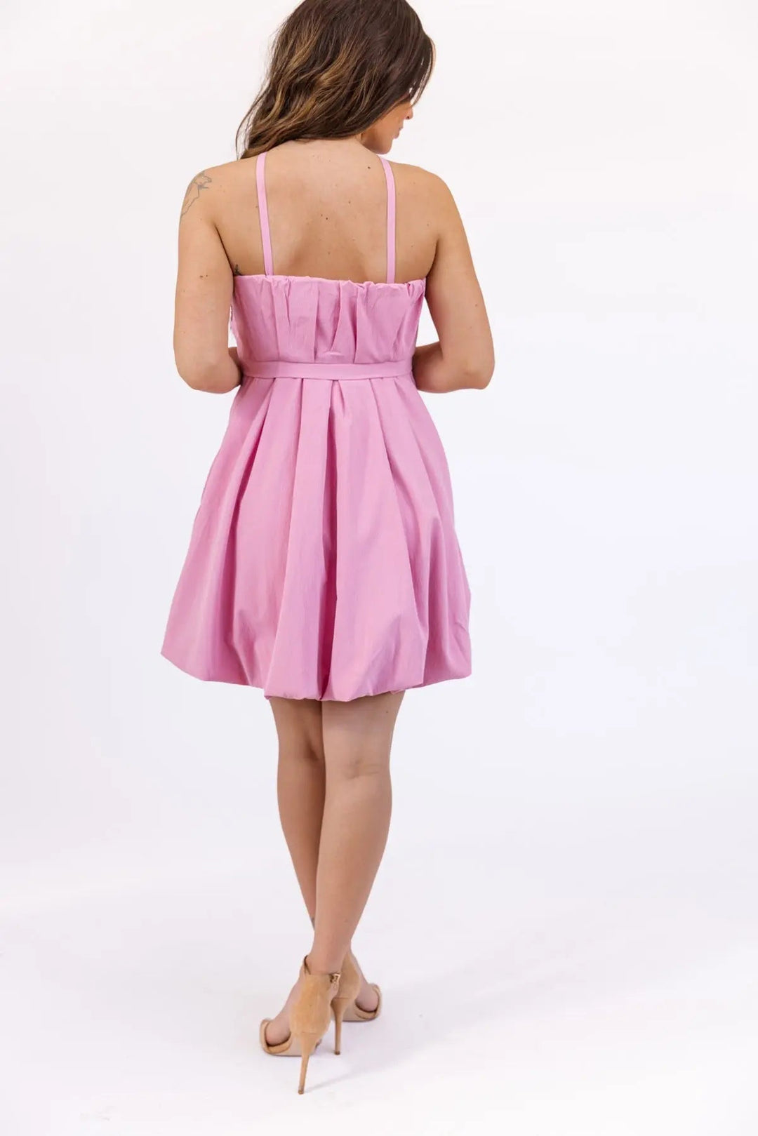 Wren Pink Bubble Hem Mini Dress - FINAL SALE - JO+CO