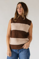 Wren Sweater Vest — Cocoa/Cream - JO+CO