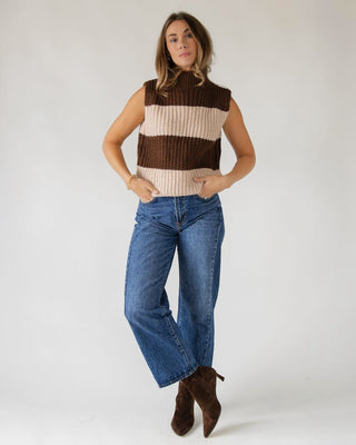 Wren Sweater Vest — Cocoa/Cream - JO+CO