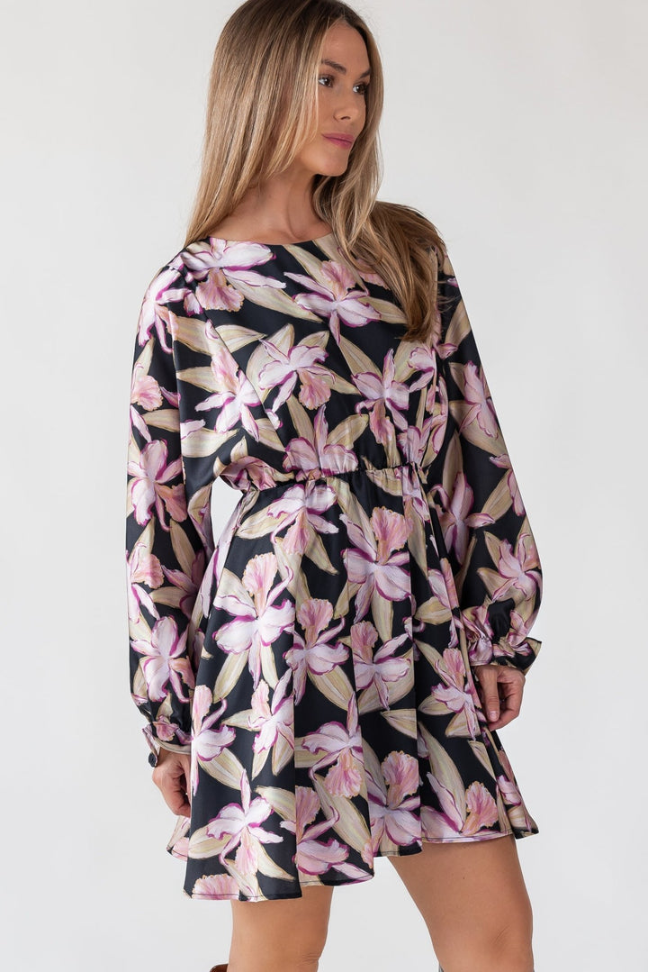 Zayla Black Floral Mini Dress - Final Sale - JO+CO