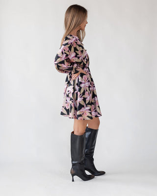 Zayla Black Floral Mini Dress - Final Sale - JO+CO