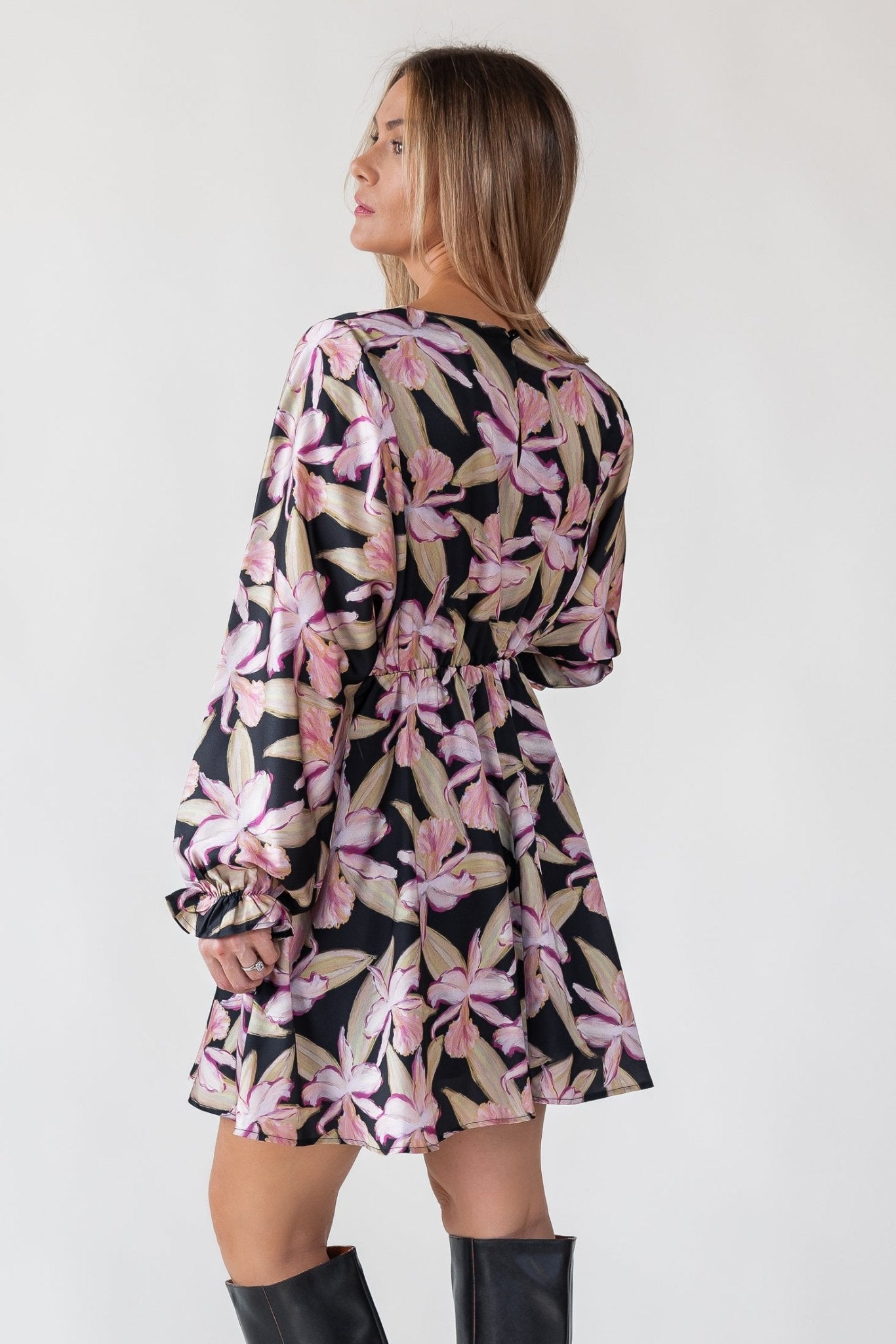 Zayla Black Floral Mini Dress - Final Sale - JO+CO