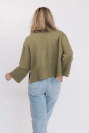 Andie Olive Long Sleeve Sweater - JO+CO