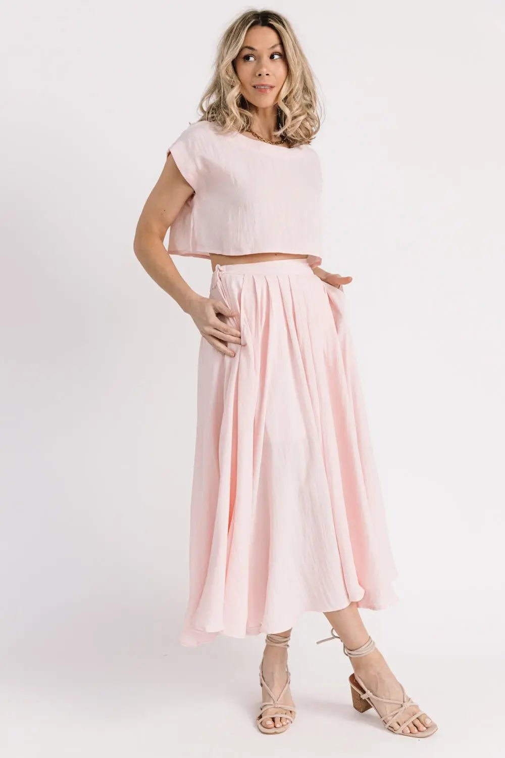 Bella Pink Midi Skirt Set - JO+CO