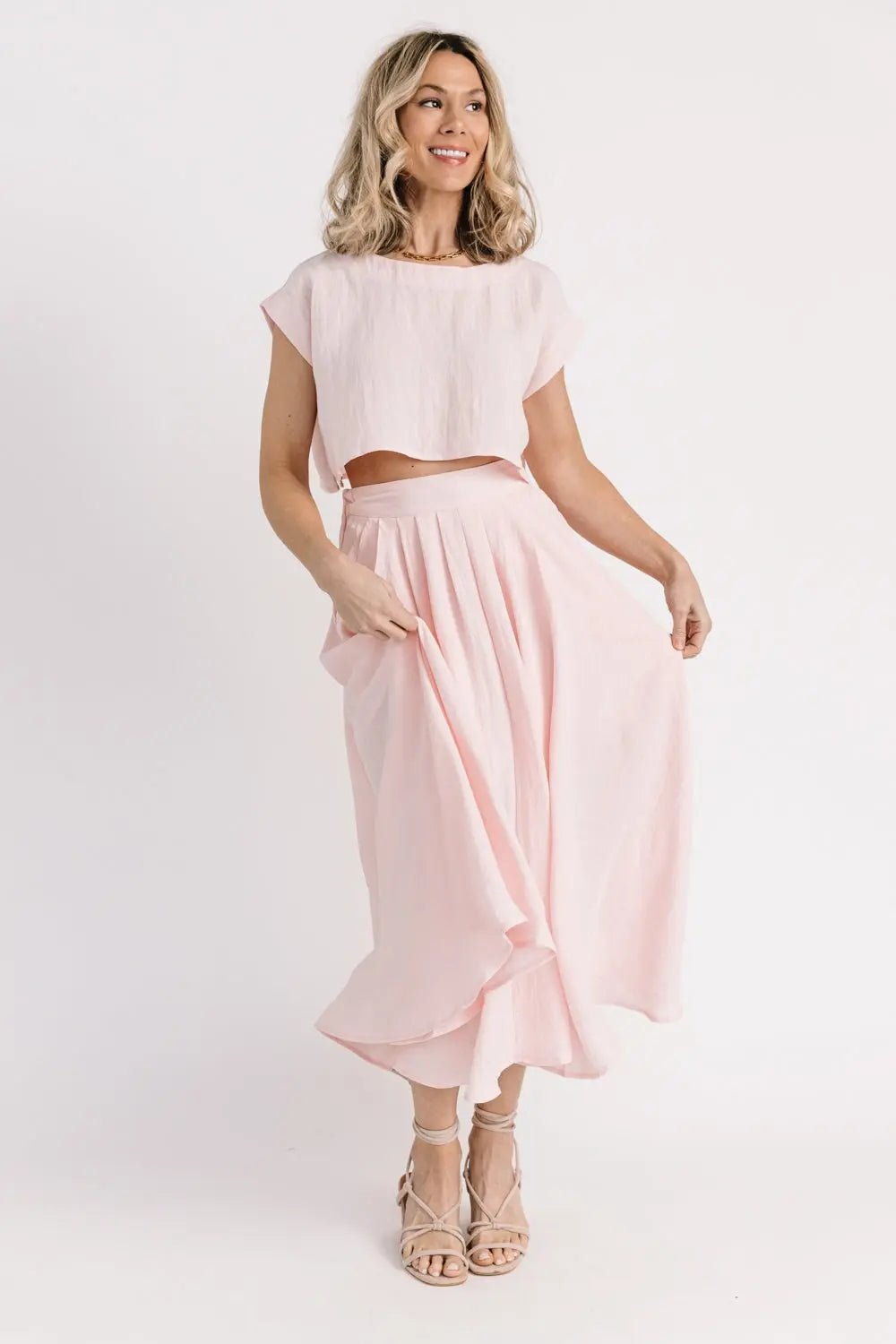 Bella Pink Midi Skirt Set - JO+CO