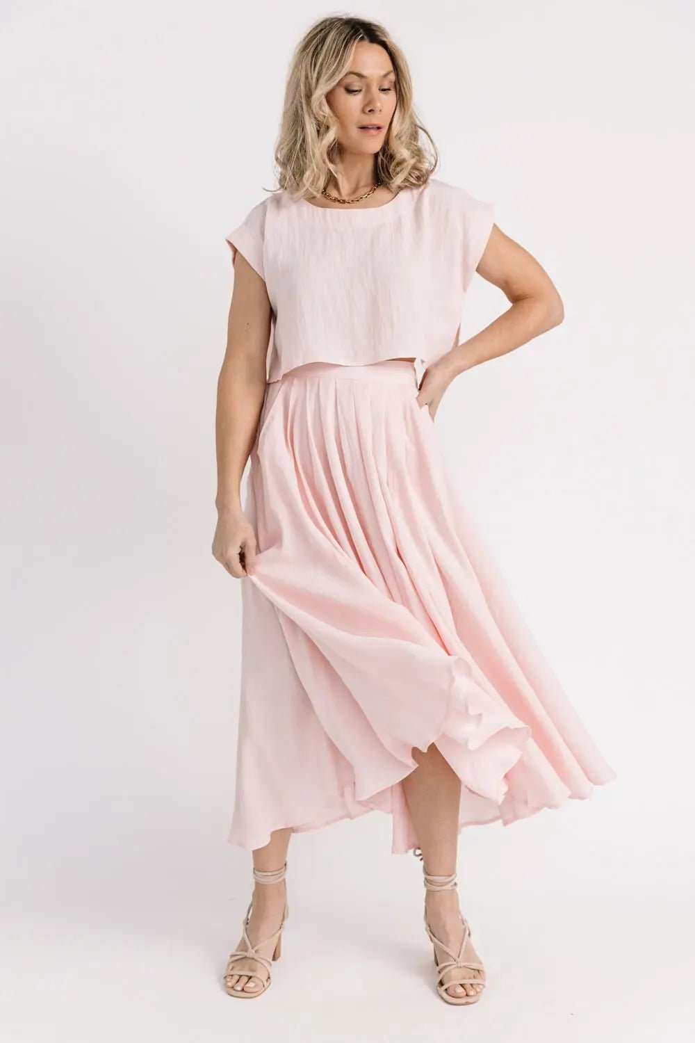 Bella Pink Midi Skirt Set - JO+CO