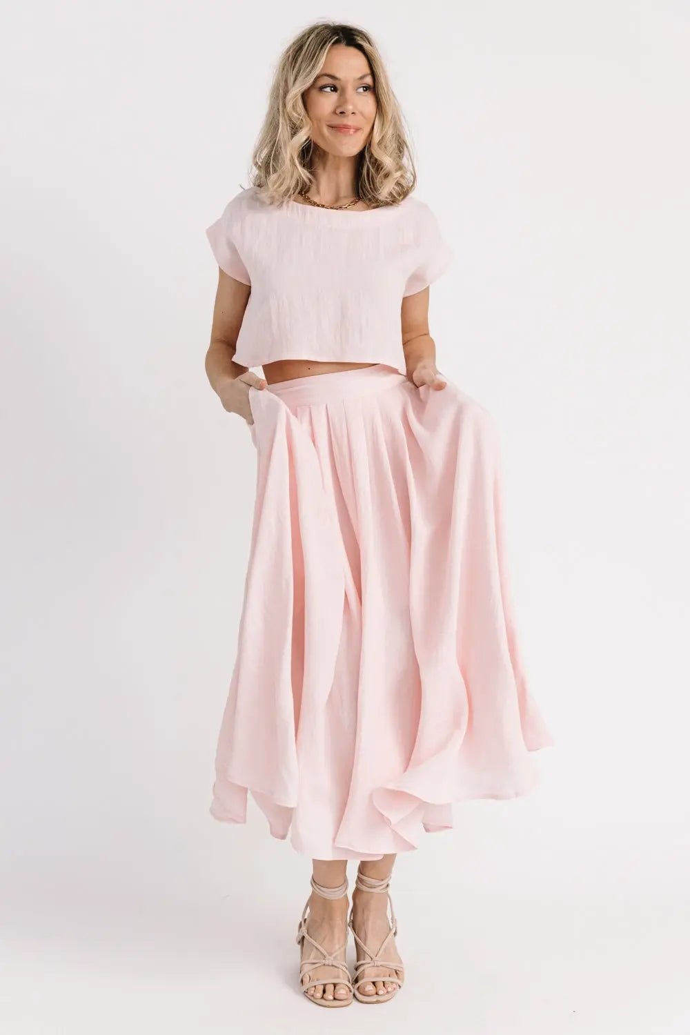 Bella Pink Midi Skirt Set - JO+CO