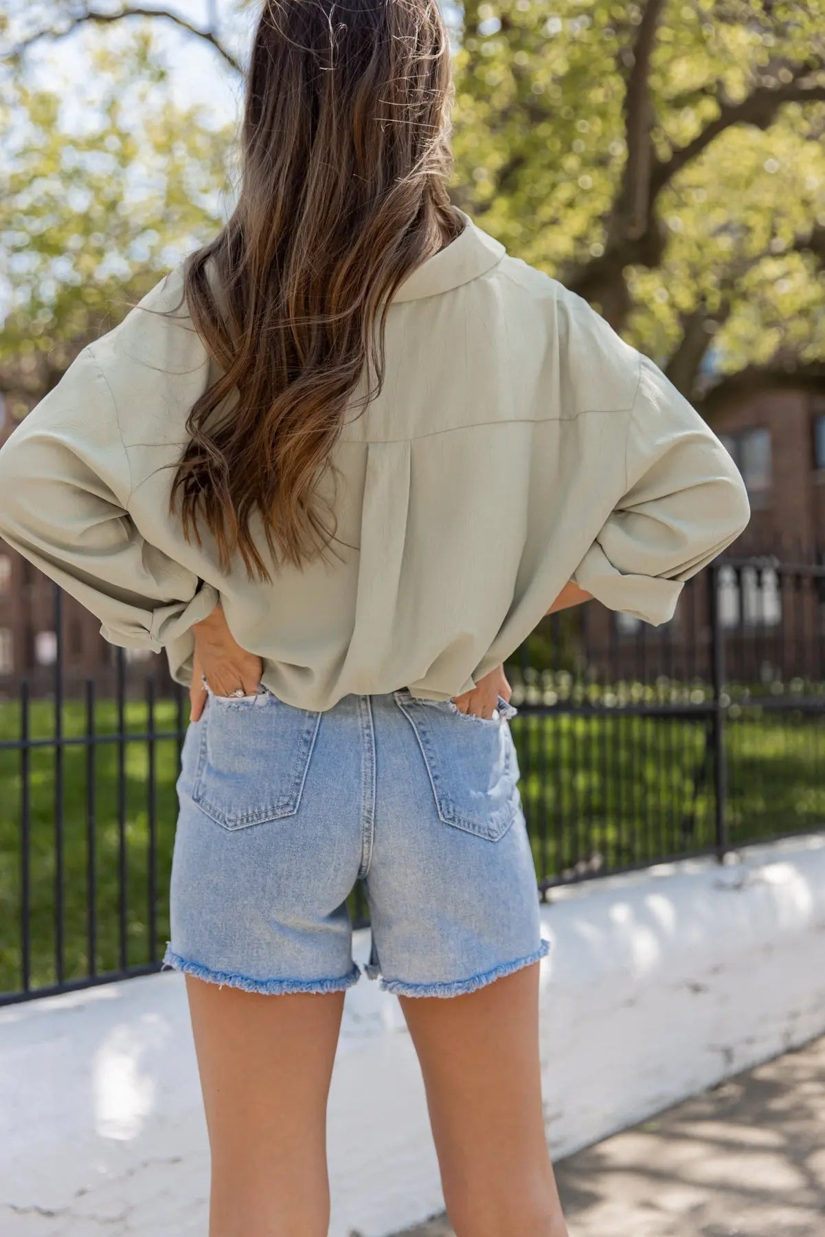 Benji Light Olive Front Twist Top - JO+CO