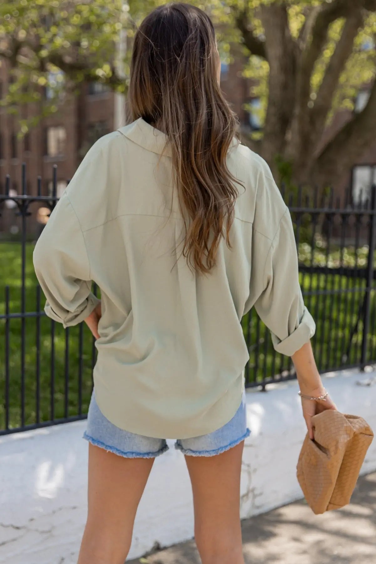 Benji Light Olive Front Twist Top - JO+CO