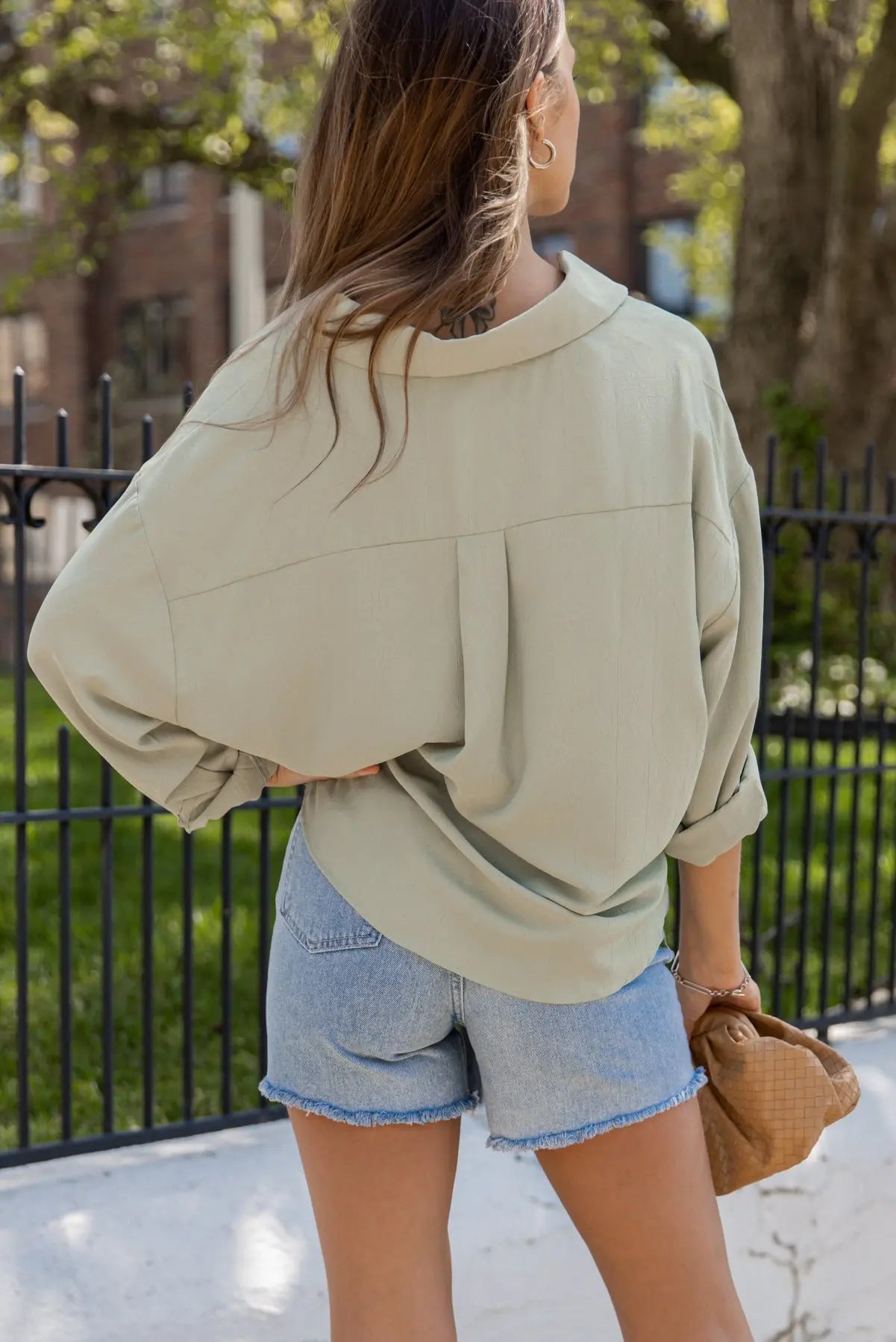 Benji Light Olive Front Twist Top - JO+CO
