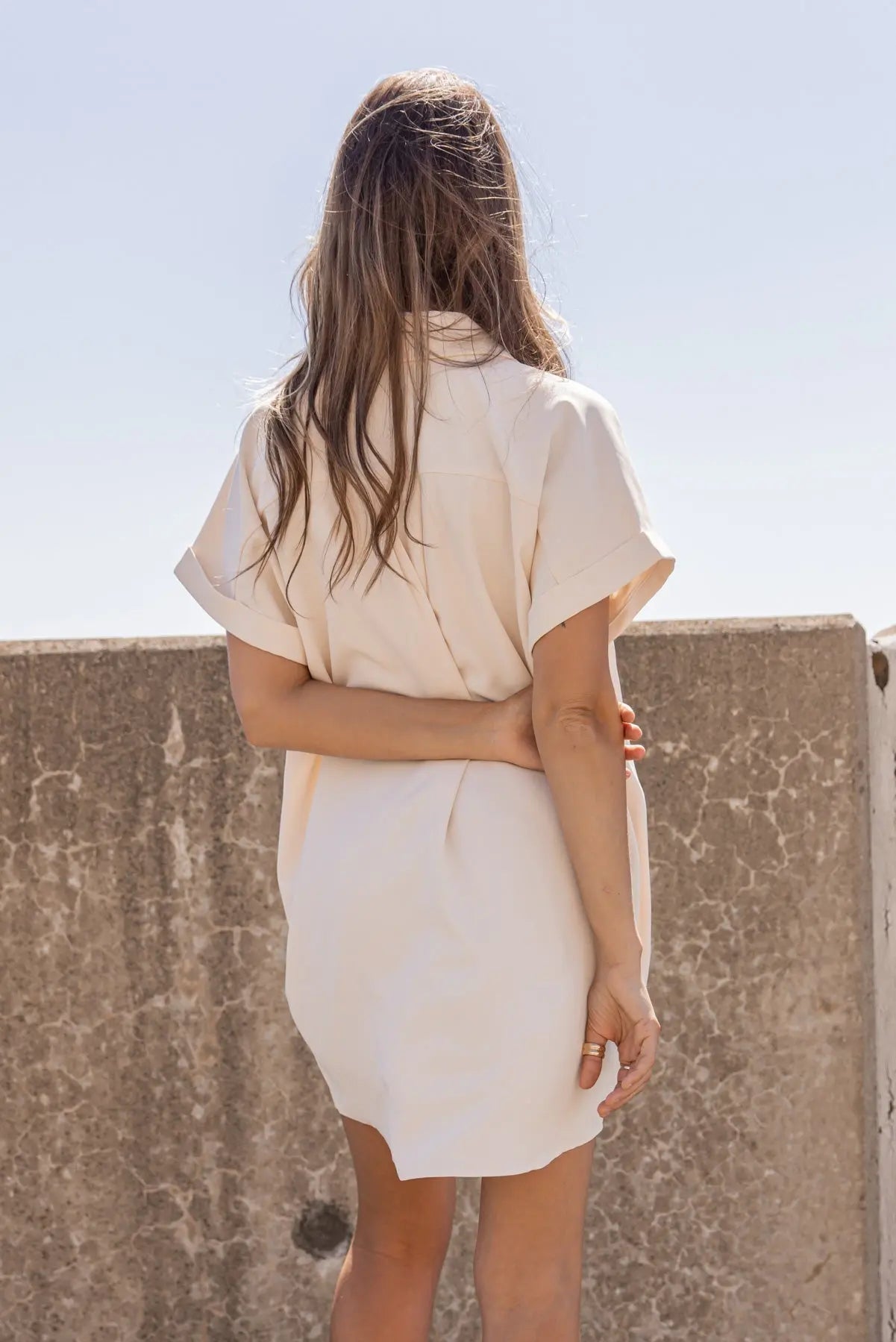 Buttoned Up Bliss Cream Shirt Dress - FINAL SALE - JO+CO