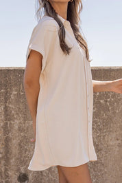 Buttoned Up Bliss Cream Shirt Dress - FINAL SALE - JO+CO