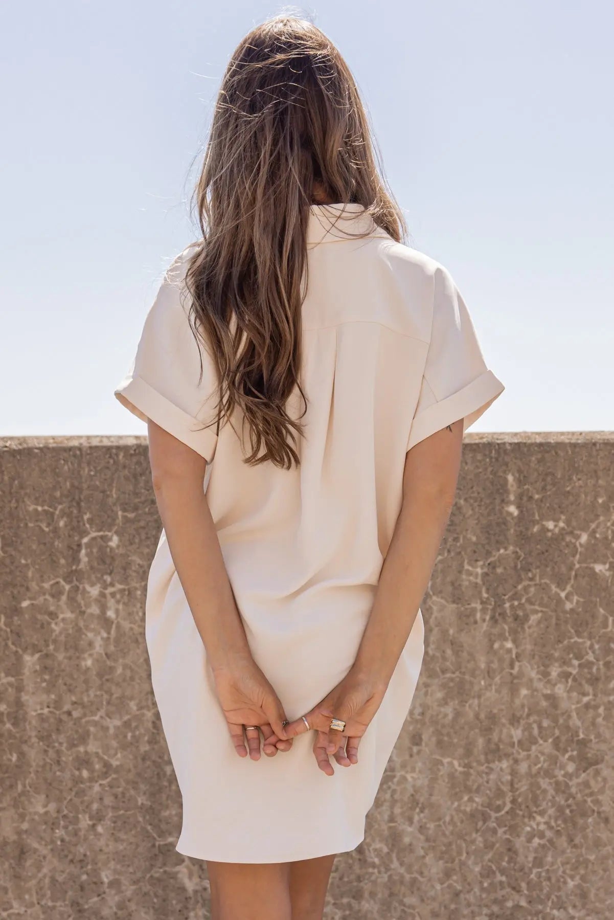 Buttoned Up Bliss Cream Shirt Dress - FINAL SALE - JO+CO