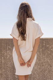 Buttoned Up Bliss Cream Shirt Dress - FINAL SALE - JO+CO