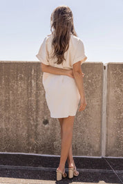 Buttoned Up Bliss Cream Shirt Dress - FINAL SALE - JO+CO