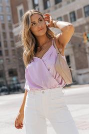 Capri Lilac Surplice Cami Bodysuit - FINAL SALE - JO+CO