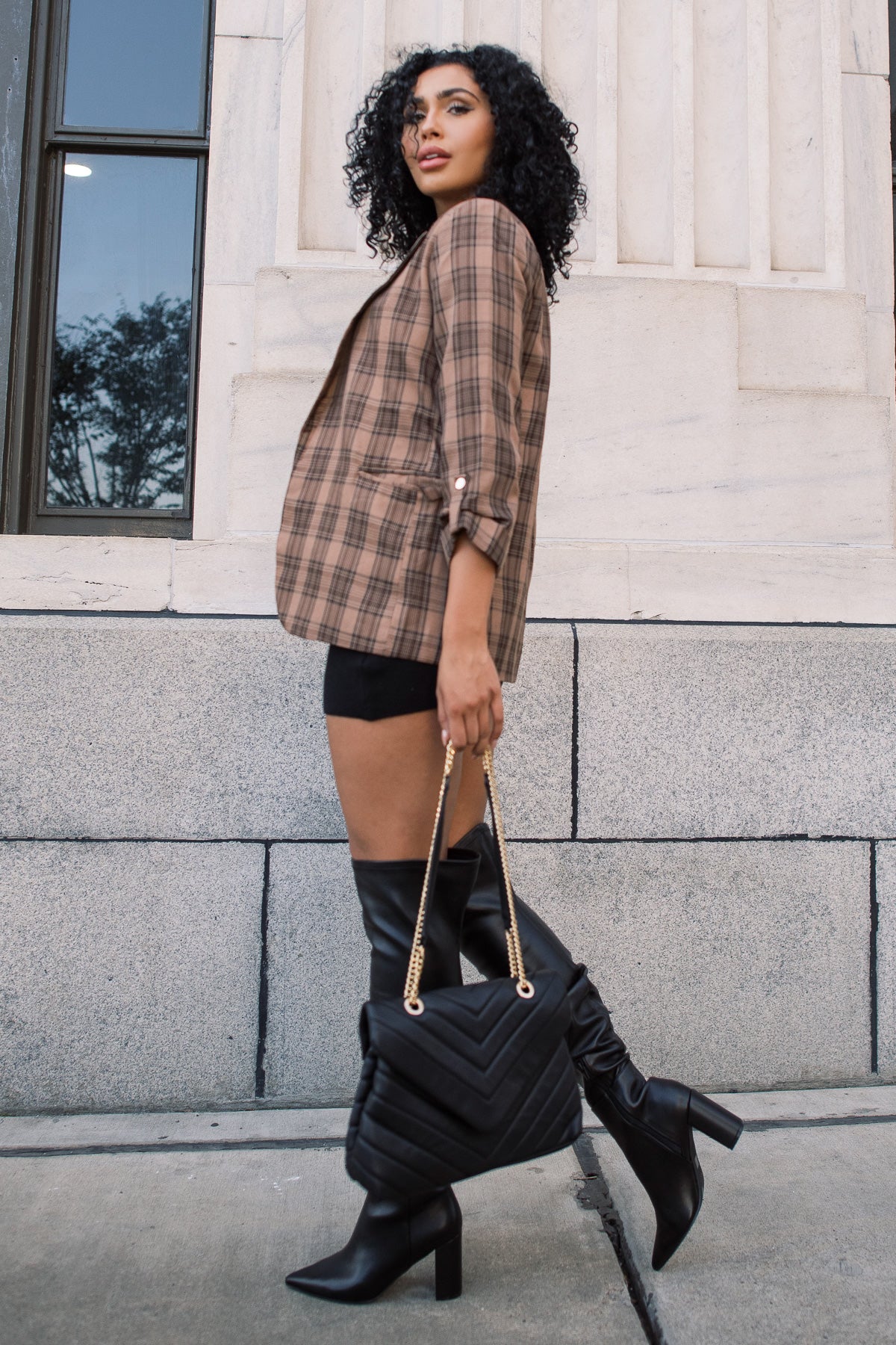 Checklist Chic Plaid Blazer - JO+CO