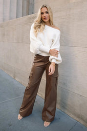 Cora Ivory Long Sleeve Rib Knit Sweater - JO+CO