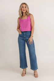 Fuchsia Flair Crop Tank - JO+CO