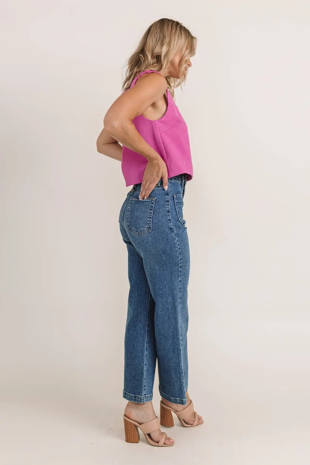 Fuchsia Flair Crop Tank - JO+CO