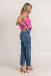 Fuchsia Flair Crop Tank - JO+CO