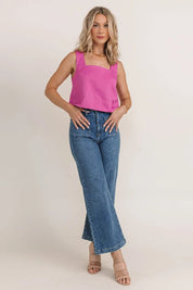 Fuchsia Flair Crop Tank - JO+CO