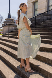 Gingham Gal Sage Plaid Top & Skirt Set - FINAL SALE - JO+CO