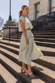 Gingham Gal Sage Plaid Top & Skirt Set - FINAL SALE - JO+CO