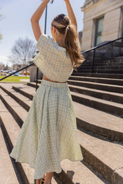 Gingham Gal Sage Plaid Top & Skirt Set - FINAL SALE - JO+CO