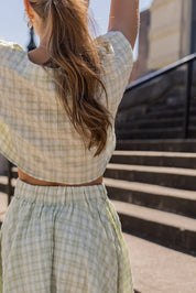 Gingham Gal Sage Plaid Top & Skirt Set - FINAL SALE - JO+CO