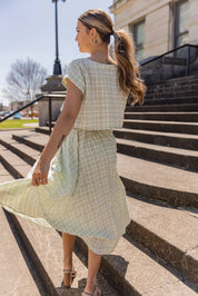 Gingham Gal Sage Plaid Top & Skirt Set - FINAL SALE - JO+CO