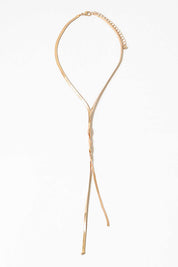 Gold Chain Knot Y-Necklace - Final Sale - JO+CO