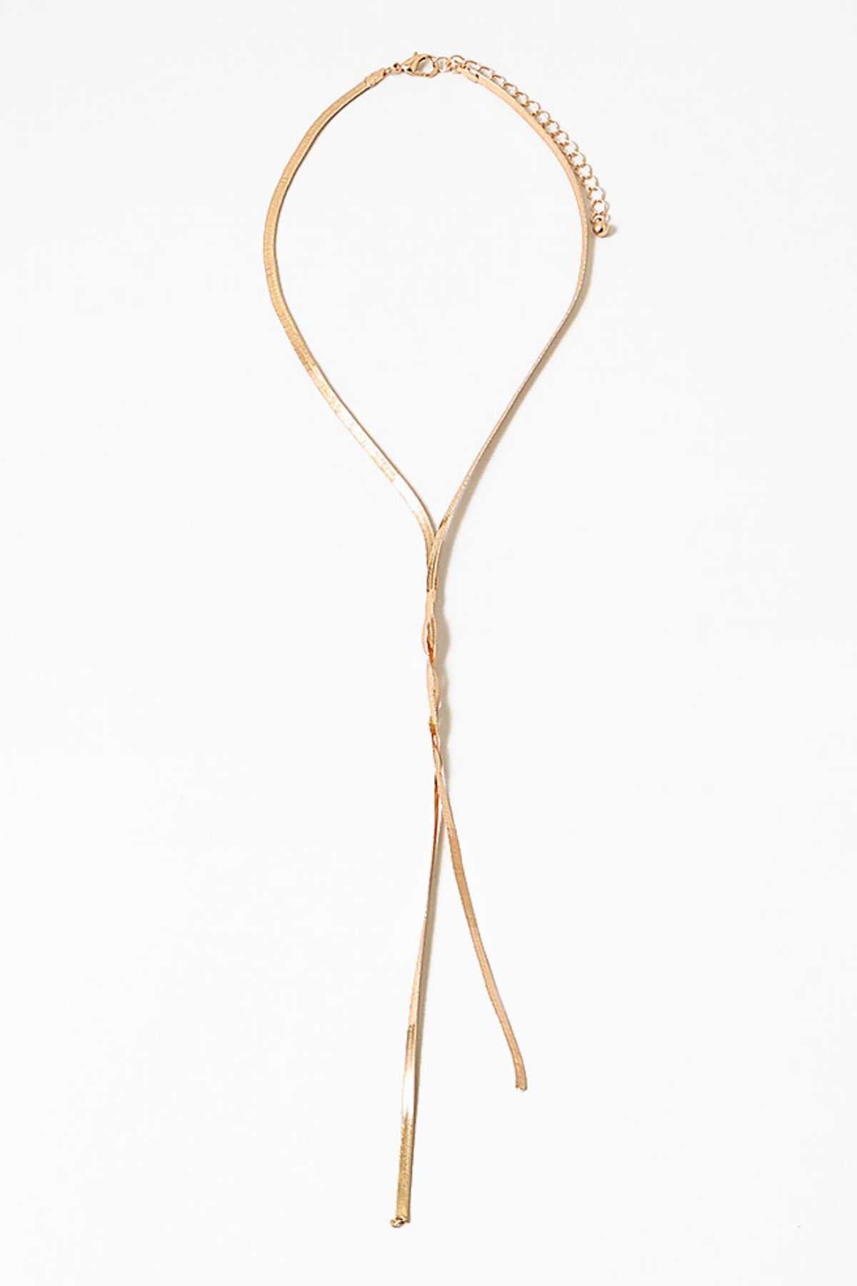 Gold Chain Knot Y-Necklace - Final Sale - JO+CO