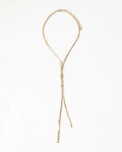 Gold Chain Knot Y-Necklace - Final Sale - JO+CO