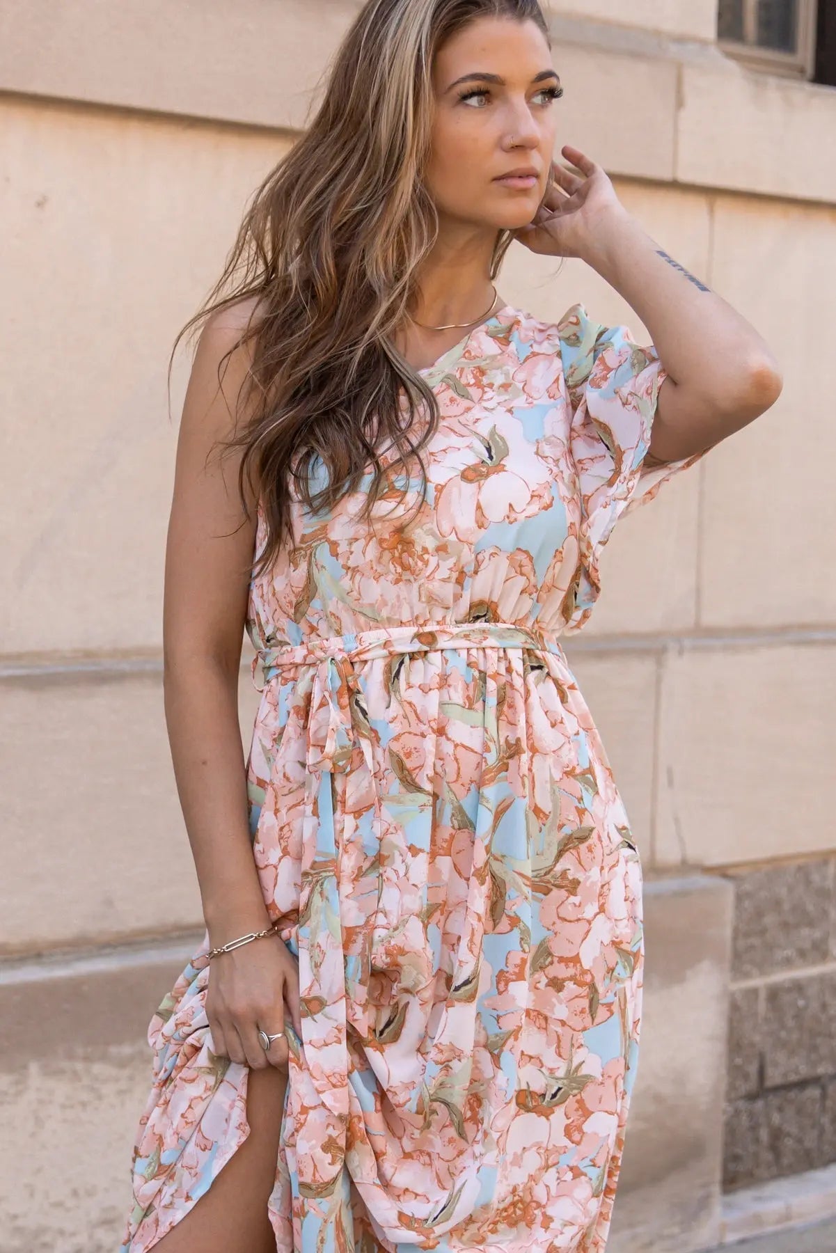 Island Dreams Floral One Shoulder Maxi Dress - FINAL SALE - JO+CO
