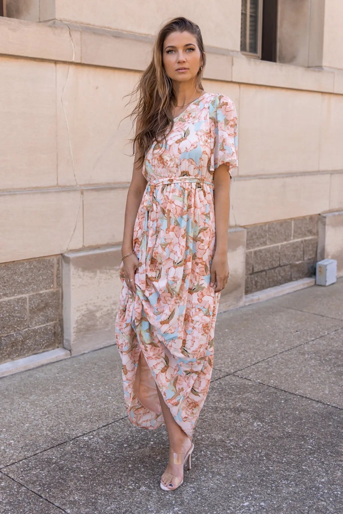 Island Dreams Floral One Shoulder Maxi Dress - FINAL SALE - JO+CO