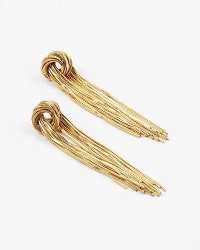 Long Gold Fringe Earrings - Final Sale - JO+CO