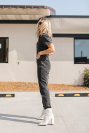 Only The Sweetest Denim Utility Pocket Jumpsuit - BLACK 135 JUMPSUITS/ROMPERS 