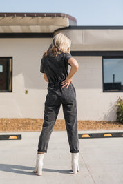 Only The Sweetest Denim Utility Pocket Jumpsuit - BLACK 135 JUMPSUITS/ROMPERS 