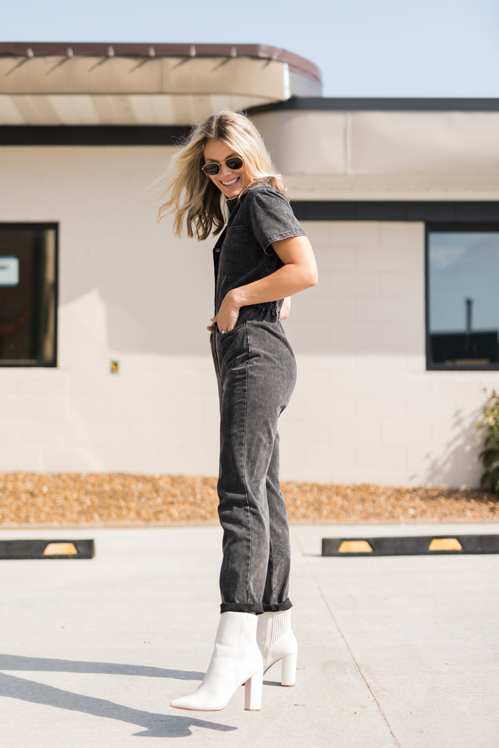 Only The Sweetest Denim Utility Pocket Jumpsuit - BLACK 135 JUMPSUITS/ROMPERS 
