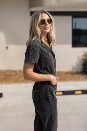 Only The Sweetest Denim Utility Pocket Jumpsuit - BLACK 135 JUMPSUITS/ROMPERS 