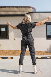 Only The Sweetest Denim Utility Pocket Jumpsuit - BLACK 135 JUMPSUITS/ROMPERS 
