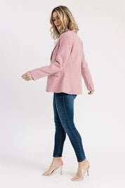 Palmer Pink Houndstooth Blazer - JO+CO