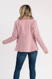 Palmer Pink Houndstooth Blazer - JO+CO