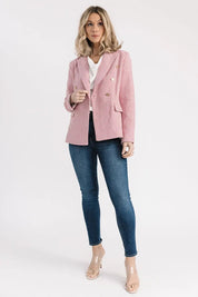 Palmer Pink Houndstooth Blazer - JO+CO
