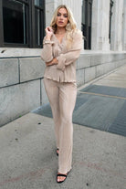 Plissé Panache Taupe Pants - Final Sale - JO+CO